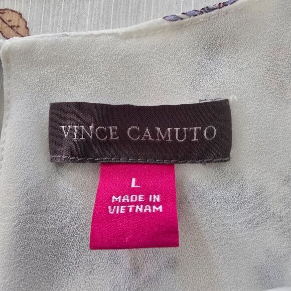 Vince Camuto Floral Sleeveless Chiffon Blouse Size Large - Picture 7 of 8